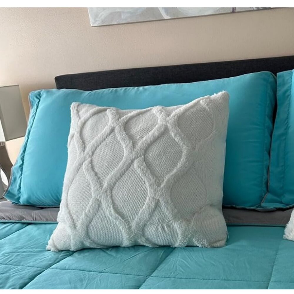 Decorative Pillow Covers 2pc Soft Accent Couch Boho Farmhouse Cottage Decor 18" - Picture 7 of 12